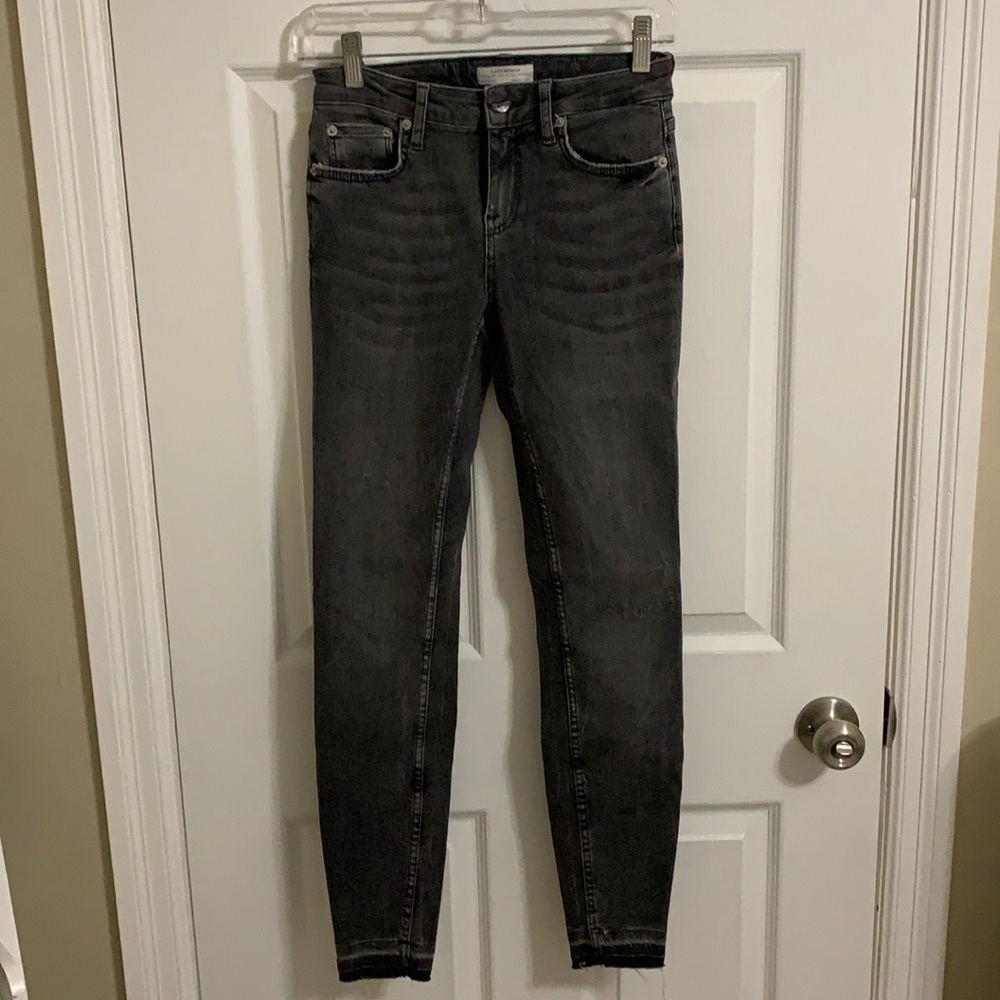 Zara black jeans with frayed hem